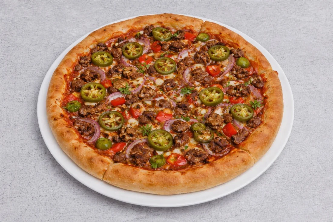 Loaded mixed pizza