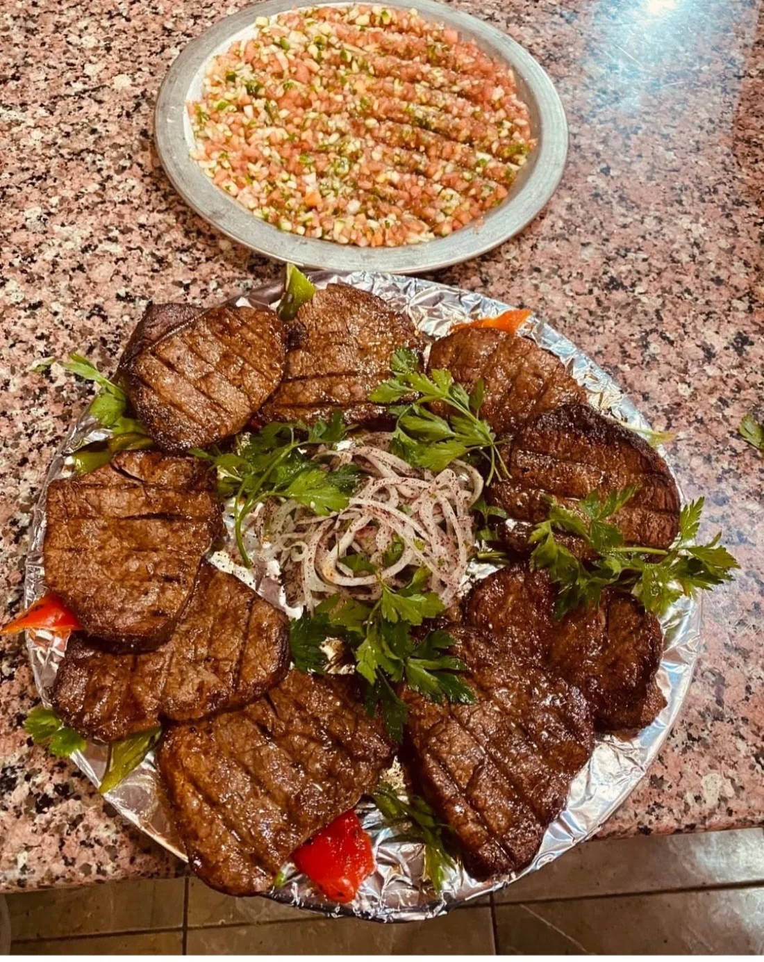 Mixed grill platter — köfte, kebab & vegetables